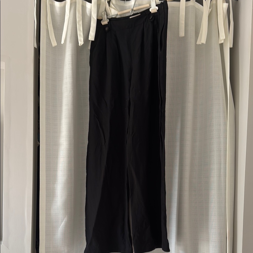 Sezane Black Size 36 (US 4) Wide Leg Trousers